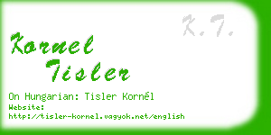 kornel tisler business card